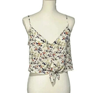 Cute floral tie crop tank by Timing size M EUC